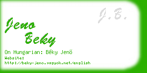 jeno beky business card